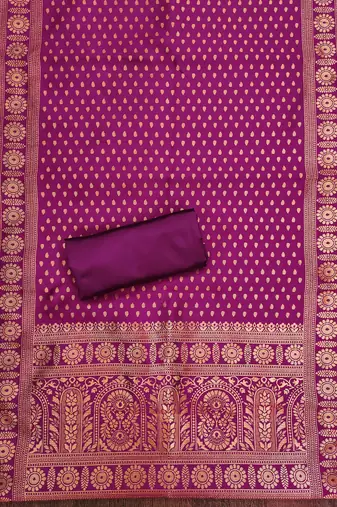 Pink woven silk blend unstitched churidar dress-materials