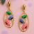 Jewelz gold-plated multicolor leaf drop earrings