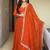 rust embroidered faux georgette gown dupatta