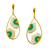 Jewelz gold-plated green & white floral earrings