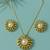 Jewelz gold-toned flower pendant necklace & earrings set with pearl center