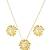 Jewelz gold-toned flower pendant necklace & earrings set with pearl center