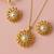 Jewelz gold-toned flower pendant necklace & earrings set with pearl center
