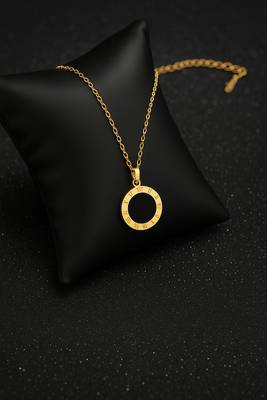 Jewelz black enamel round pendant necklace 3