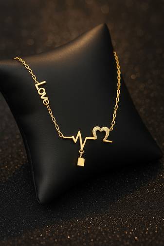 Jewelz heartbeat & love pendant necklace
