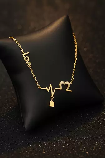 Jewelz heartbeat & love pendant necklace