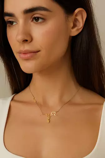 Jewelz heartbeat & love pendant necklace