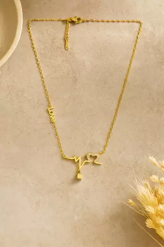 Jewelz heartbeat & love pendant necklace