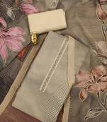 Peach printed organza semi stitched churidar dress-materials