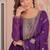 Purple zari & sequins embroidered work georgette stitched kurta & dupatta set