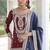 Maroon zari & sequins embroidered work vichitra silk stitched kurta,sharara & dupatta