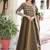 Dark green zari & sequins embroidered work vichitra silk stitched kurta & dupatta