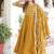 Yellow zari & sequins embroidered work vichitra silk stitched kurta & dupatta