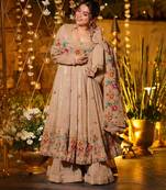 Luminous Silken Anarkali Suit Set