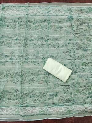 Sea-green sequins organza churidar dress-materials 3