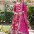 Pink jacquard sequins embroidered viscose kurta & dupatta