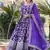 Purple jacquard sequins embroidered viscose kurta & dupatta