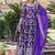 Purple jacquard sequins embroidered work viscose stitched kurta & dupatta