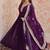 Purple zari & sequins embroidered work georgette stitched kurta & dupatta set