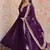 Purple zari & sequins embroidered georgette kurta & dupatta set