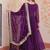 Purple zari & sequins embroidered work georgette stitched kurta & dupatta set