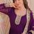Purple zari & sequins embroidered work georgette stitched kurta & dupatta set