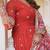 Red zari & sequins embroidered work georgette stitched kurta & dupatta set