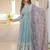 Sky zari & sequins embroidered work georgette stitched kurta & dupatta set
