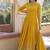 Yellow zari & sequins embroidered work georgette stitched kurta & dupatta set