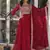 Maroon zari & sequins embroidered work georgette stitched kurta & dupatta set