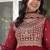 Maroon zari & sequins embroidered work georgette stitched kurta & dupatta set