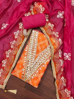 Multicolor digital print organza churidar dress-materials 1