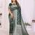 green color zari weaving georgette silk blend saree