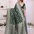 green color zari weaving georgette silk blend saree