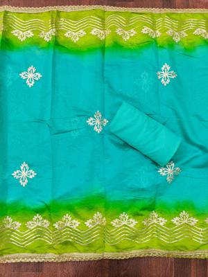 Green digital print organza churidar dress-materials 3