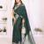 green color zari weaving georgette silk blend saree