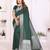 green color zari weaving georgette silk blend saree