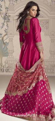 heavy vichitra silk embroidered kurti with jacquard dupatta 2