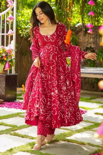 Pink Embroidered Cotton Suit Set