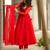 Velvet red organza suit set