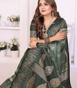 Green Color Zari Weaving Silk Saree