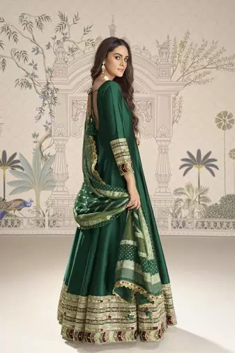 luxury vichitra silk kurti with sequins work & jacquard dupatta