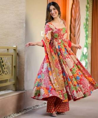  floral printed cotton suit set 2