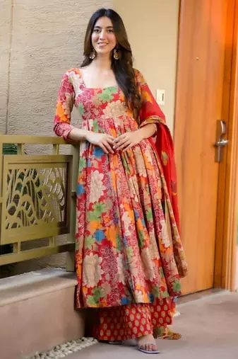  floral printed cotton suit set