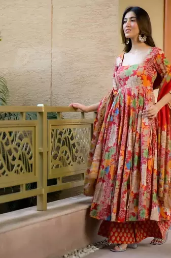  floral printed cotton suit set