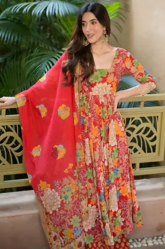  floral printed cotton suit set