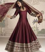 Luxury Vichitra Silk anarkali With Sequence Work & Jacquard Dupatta – Festive/Party Outfit