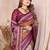 brown color ikat weaving silk blend saree