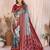 Grey Color Ikat Weaving Silk Saree