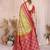 Pear Color Ikat Weaving Silk Saree
